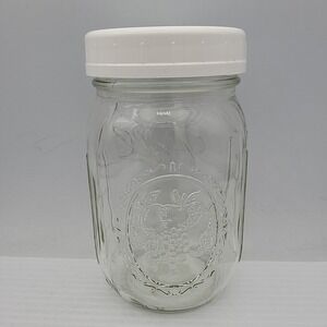 Ball 12oz Mason Jar Genuine Sculptured Glass Fruit Design  Regular Mouth